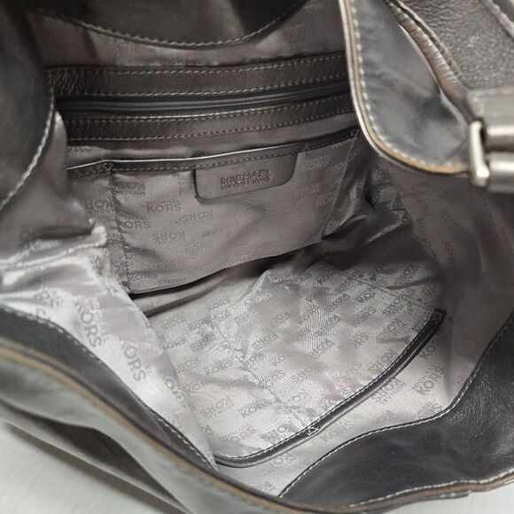 Michael Kors Gunmetal Pewter Leather Hobo Bag - Picture 6 of 8